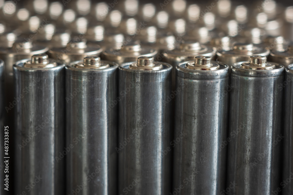 AA batteries background closeup view AA batteries background closeup view