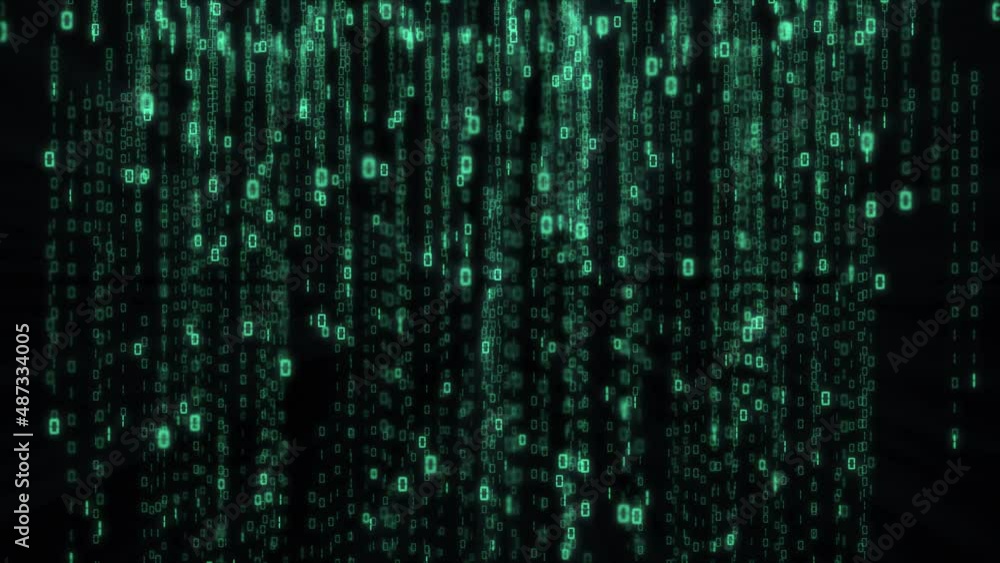 Binary Code Matrix Animation. Futuristic cyberspace. Digital Data ...