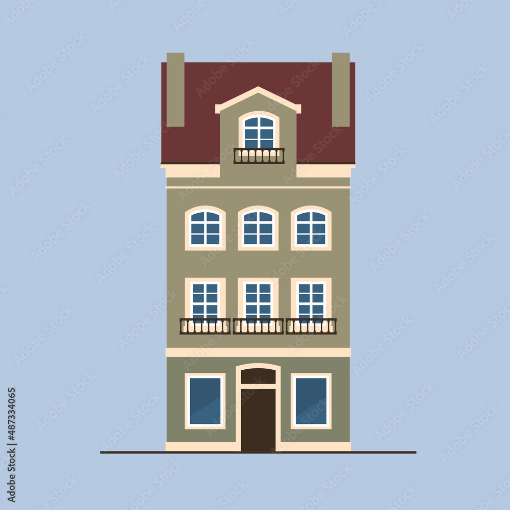 European historical buildings. Traditional Amsterdam, Netherlands architecture. Vector illustration. European historical buildings. Traditional Amsterdam, Netherlands architecture. Vector illustration.