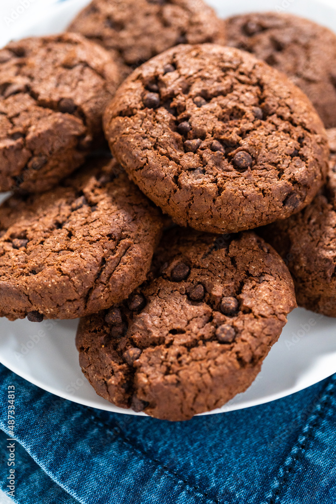 Fototapeta premium Double chocolate chip cookies