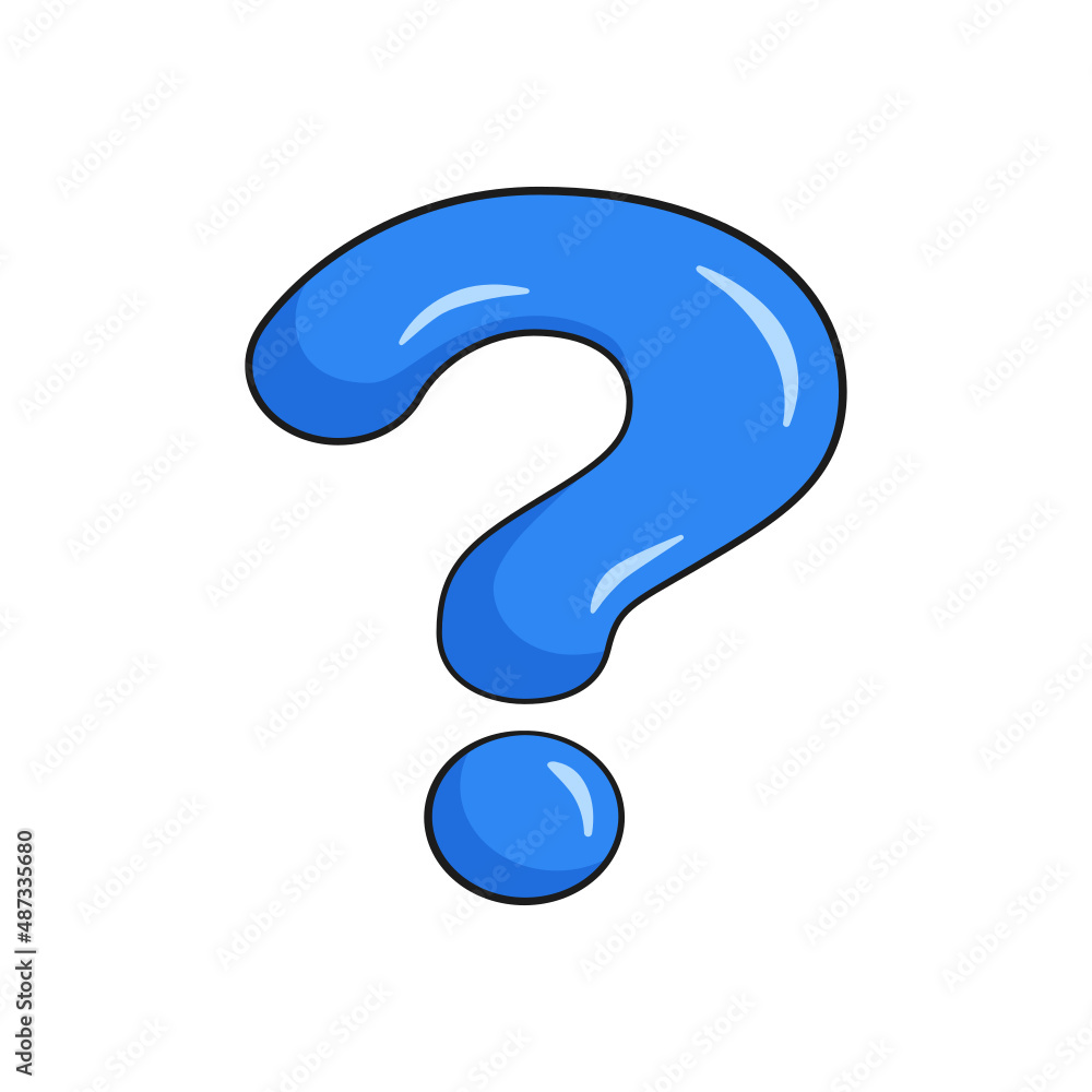 Question mark. Cartoon. Vector illustration