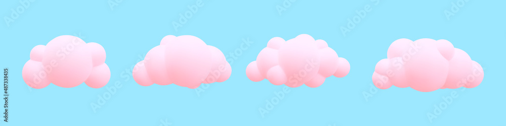 3d realistic clouds collection. Vector illustration