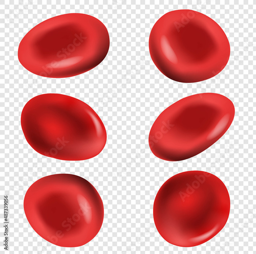 Red Blood Cells With Transparent Background With Gradient Mesh, Vector Illu