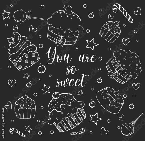 Hand drawn doodle icons set