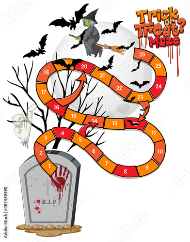 Counting numbers game template in Halloween theme