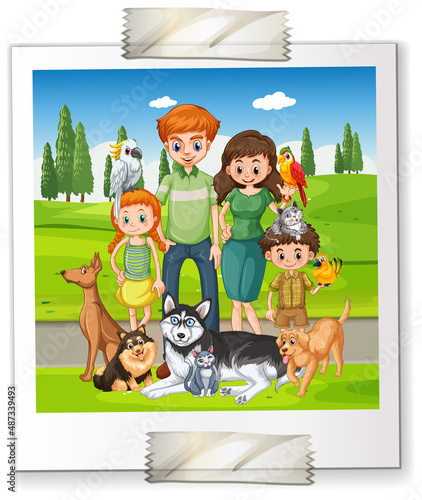 A photo of happy family on white backgound