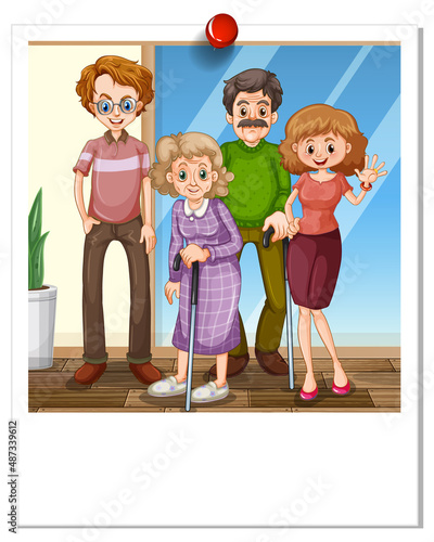 A picture of happy family on white backgound
