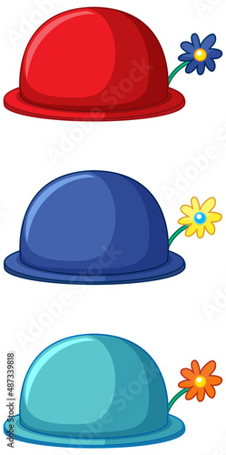 Clown hats on white background