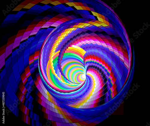 Journey into the subconscious. Fantasy psychedelic illustration. Trip out of depression. Stylized convolutions of the brain. Abstract hypnotizing waves. Background for neurological poster or banner.