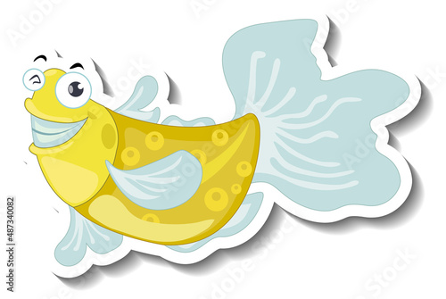 Cute fish sea animal cartoon sticker