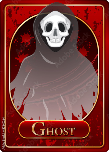 Scary ghost character game card template