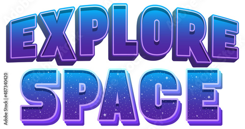 Explore Space word logo design