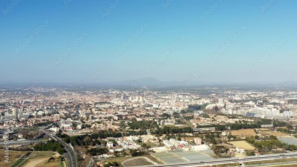 vue aérienne de Montpellier, Lattes et Mauguio dans le sud de la France en Occitanie vue aérienne de Montpellier, Lattes et Mauguio dans le sud de la France en Occitanie