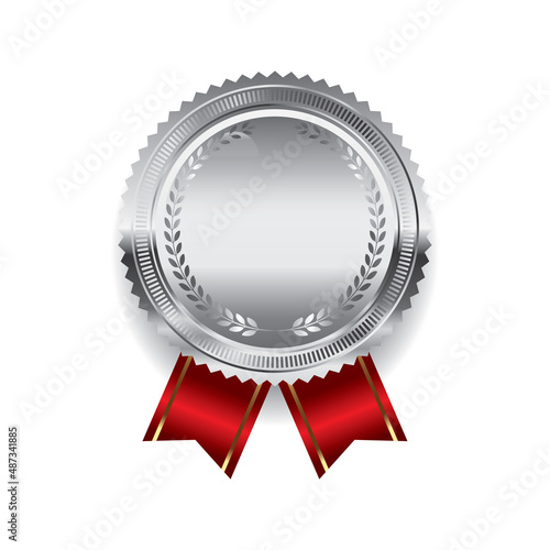 Blank silver medal template illustration