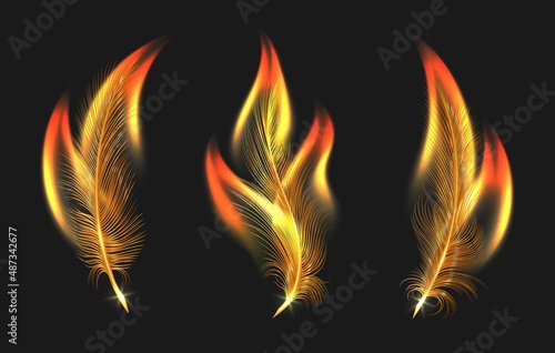 Burning feathers set