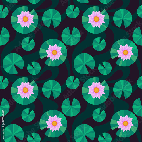 Papier peint seamless pattern with water lilies