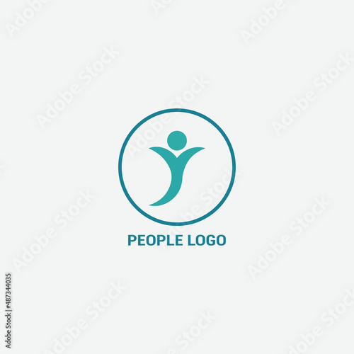 Abstract athlete logo vector design. Gym, sports games, fitness, business, trainer vector logo. Active person with leafl logo. photo