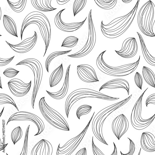 flowers pattern. line illustrations. pencil drawing. linear vector pattern, abstract leaves, white line of leaf or flower, floral. graphic clean design for fabric, event, wallpaper etc. line design