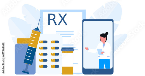 the doctor writes prescription Doctor Pharmacist concept Medicine prescription