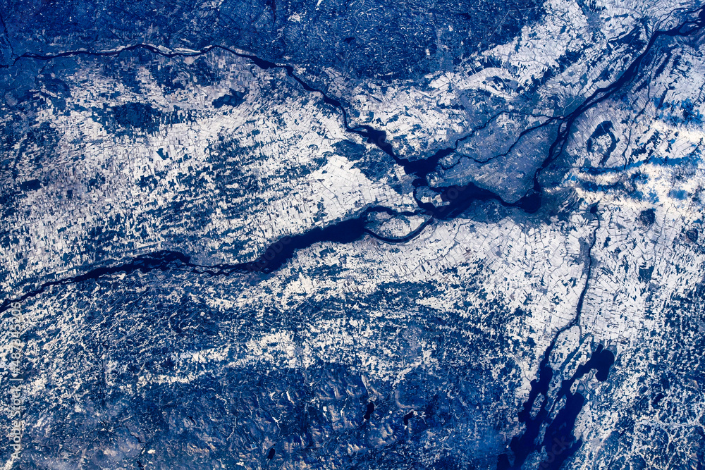 Naklejka premium Amazing beauty of planet Earth seen from space. Digital enhancement. Elements of this image furnished by NASA