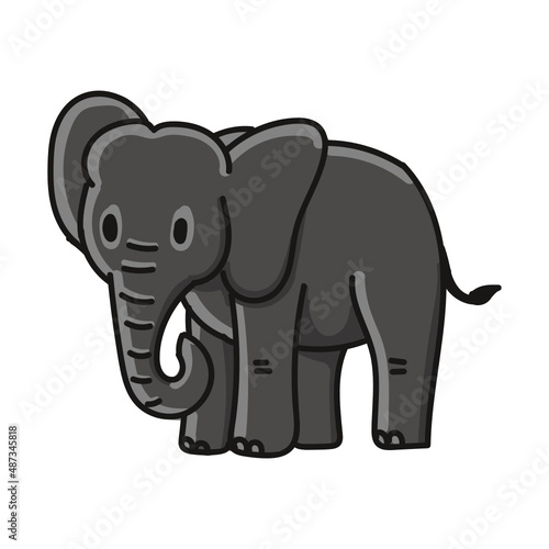Hand drawn elephant cartoon character illustration Animal.