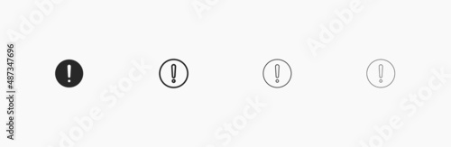 Exclamation Mark, Alert, and warning sign in ellipse vector icon. Black linear exclamation mark in ellipse. Glyph rounded warning icon with editable stroke vector