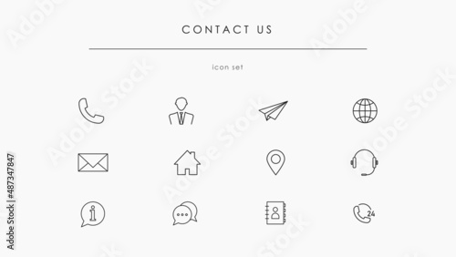 Contact us icon set. Contact us vector icon collection isolated on white background. Help and support symbols for business and service