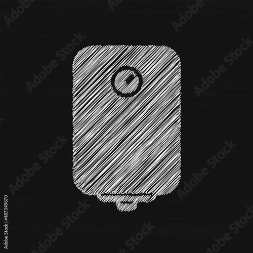 Water heater white sketch vector icon for your web mobile app logo design