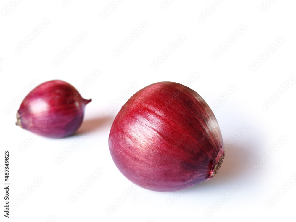 two red onions isolated on white background two red onions isolated on white background