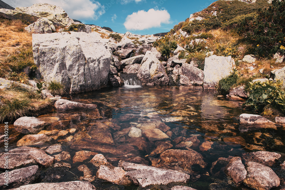 crystal clear spring in the mountains