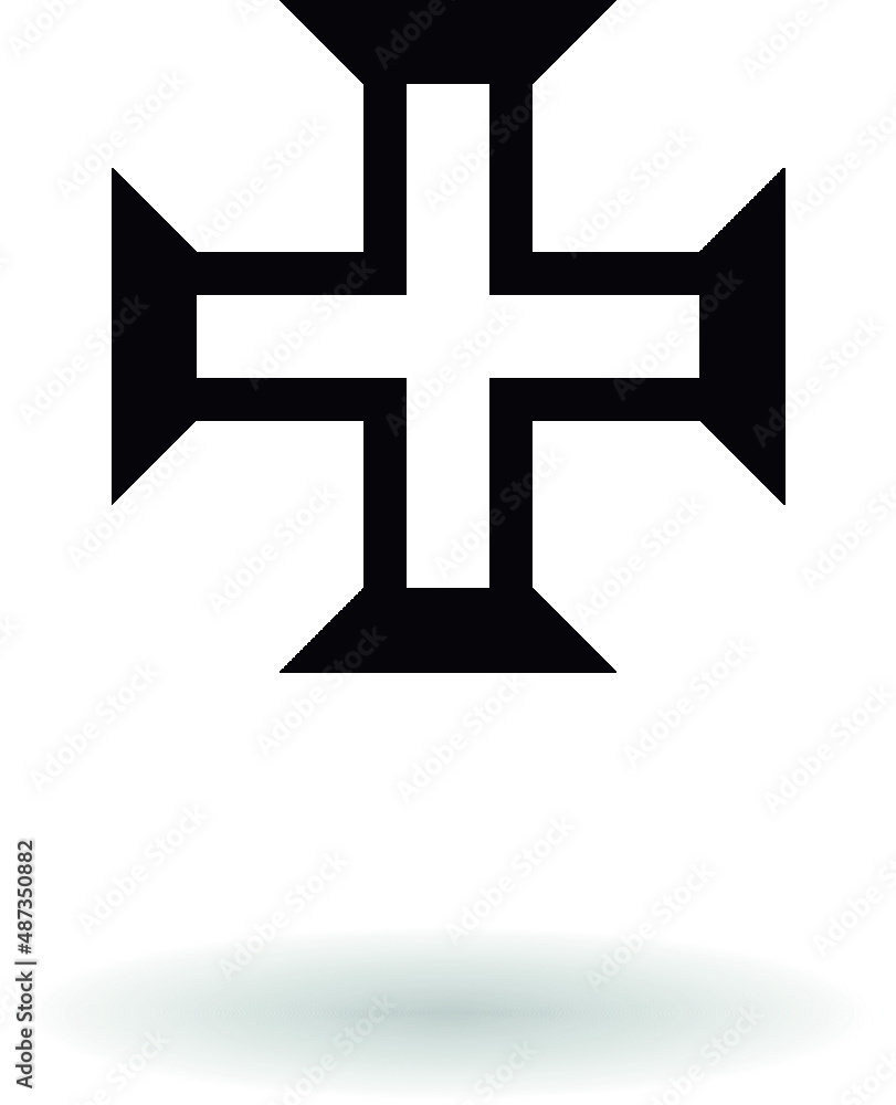 Fototapeta premium Black cross shape over white background