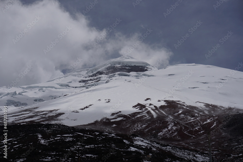 snow covered vulcano