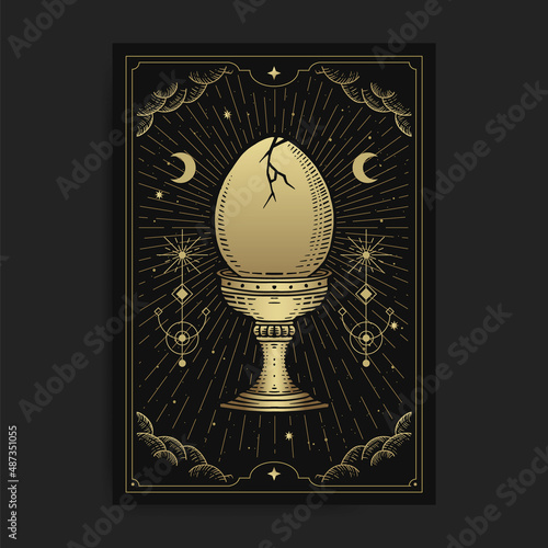 Cracked or hatched eggs with holy grail