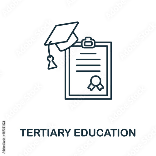 Tertiary Education icon. Line element from university collection. Linear Tertiary Education icon sign for web design, infographics and more.