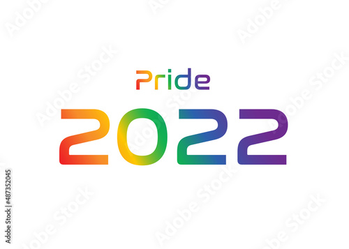 Pride 2022 Title with a Rainbow Style. LGBTQ+ Movement.