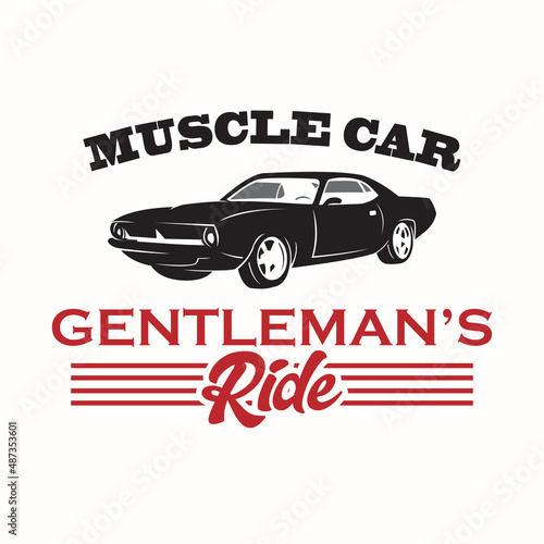 muscle car for man logo  silhouette of great fast car vector illustration