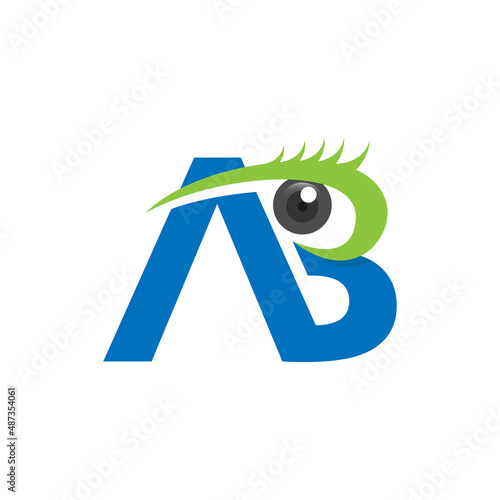 Initial letter AB for eye doctor office