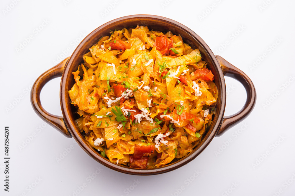 Cabbage curry or patta gobi sabzi Stock Photo Adobe Stock