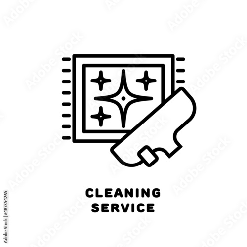 carpet and vacuum cleaner icon. Cleaning service concept. Signs, symbols
