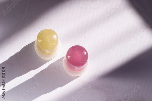 Wallpaper Mural Alunite Crystal eco deodorant in a stick on a light marble background. Ecological antiperspirant in crystal.  Torontodigital.ca