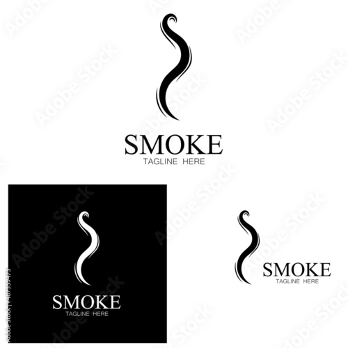 Smoke steam icon logo illustration isolated on white background Aroma vaporize icons. Smells vector line icon  hot aroma  stink or cooking steam symbols  smelling or vapor