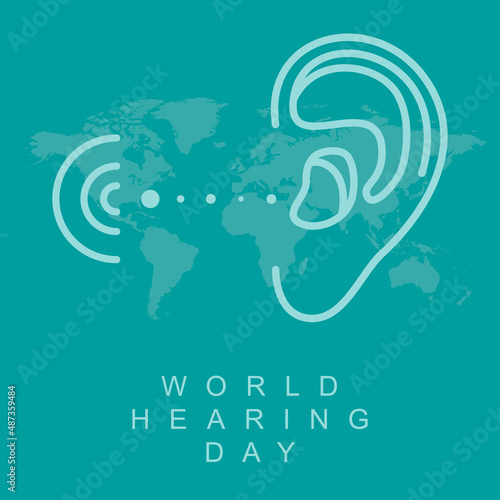 International Ear Care Day. Ear icon. Health care vector illustration. Medical poster design