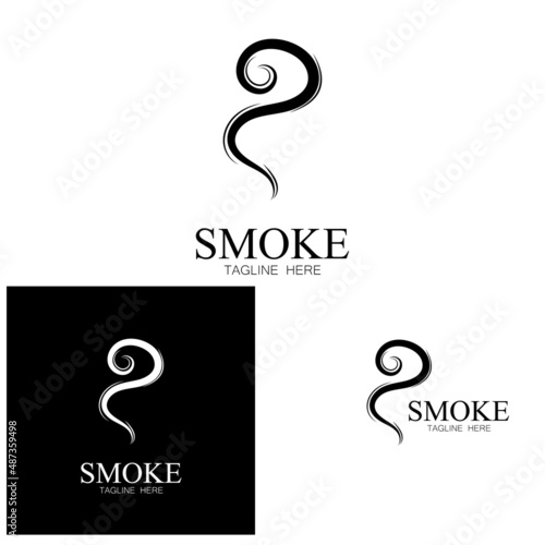 Smoke steam icon logo illustration isolated on white background Aroma vaporize icons. Smells vector line icon  hot aroma  stink or cooking steam symbols  smelling or vapor