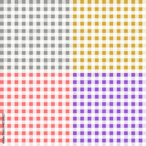 Seamless Colorful Checkered Flannel patterns of square for background.