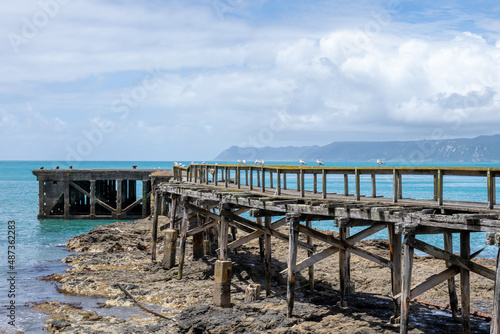 Old remains Hicks Bay wharf.