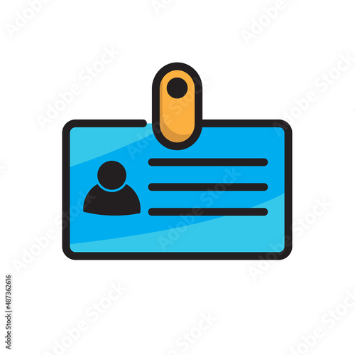 vector illustration of identity card icon, ID photo