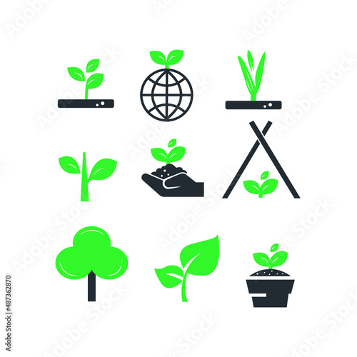 Eco friendly icons collection. Environmental protection. Preservation of nature. Colorful flat illustration.