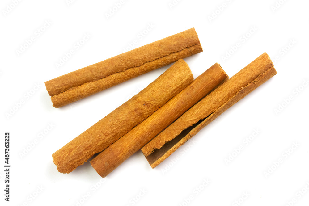 Cinnamon sticks isolated on white background. Cinnamon sticks isolated on white background.