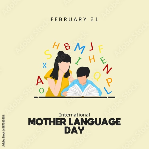 International Mother Language Day vector illustration. Suitable for Poster, Banners, campaign and greeting card. 