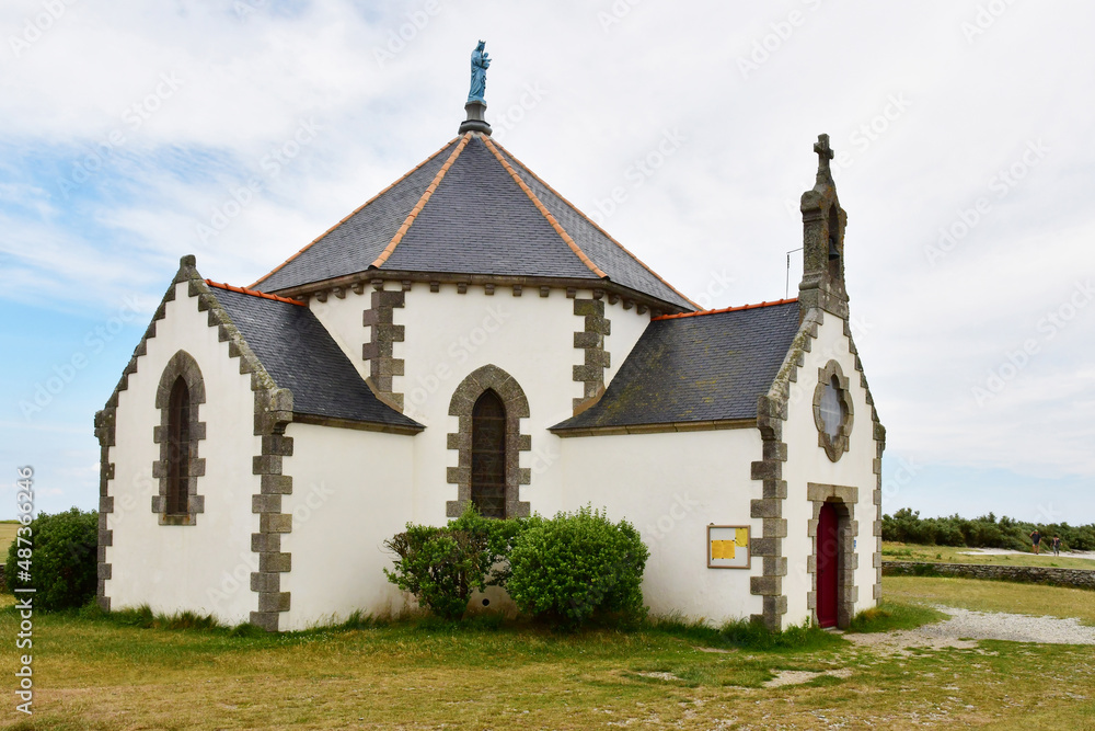 Sarzeau,Penvins,France - june 6 2021 : Notre Dame de la Cote chapel